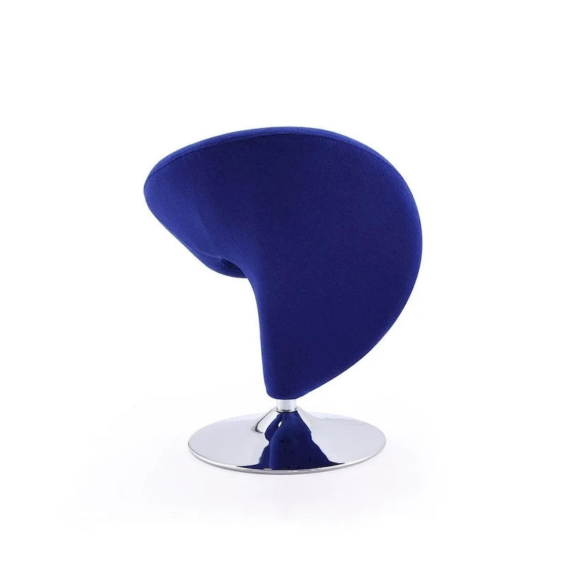Fauteuil pivotant en mélange de laine et chrome Curl de Manhattan Comfort (lot de 2)