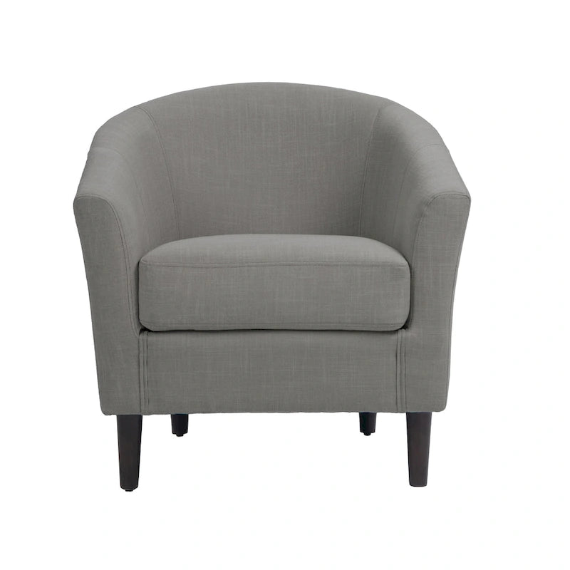 2 fauteuils club modernes en lin avec accoudoirs ronds