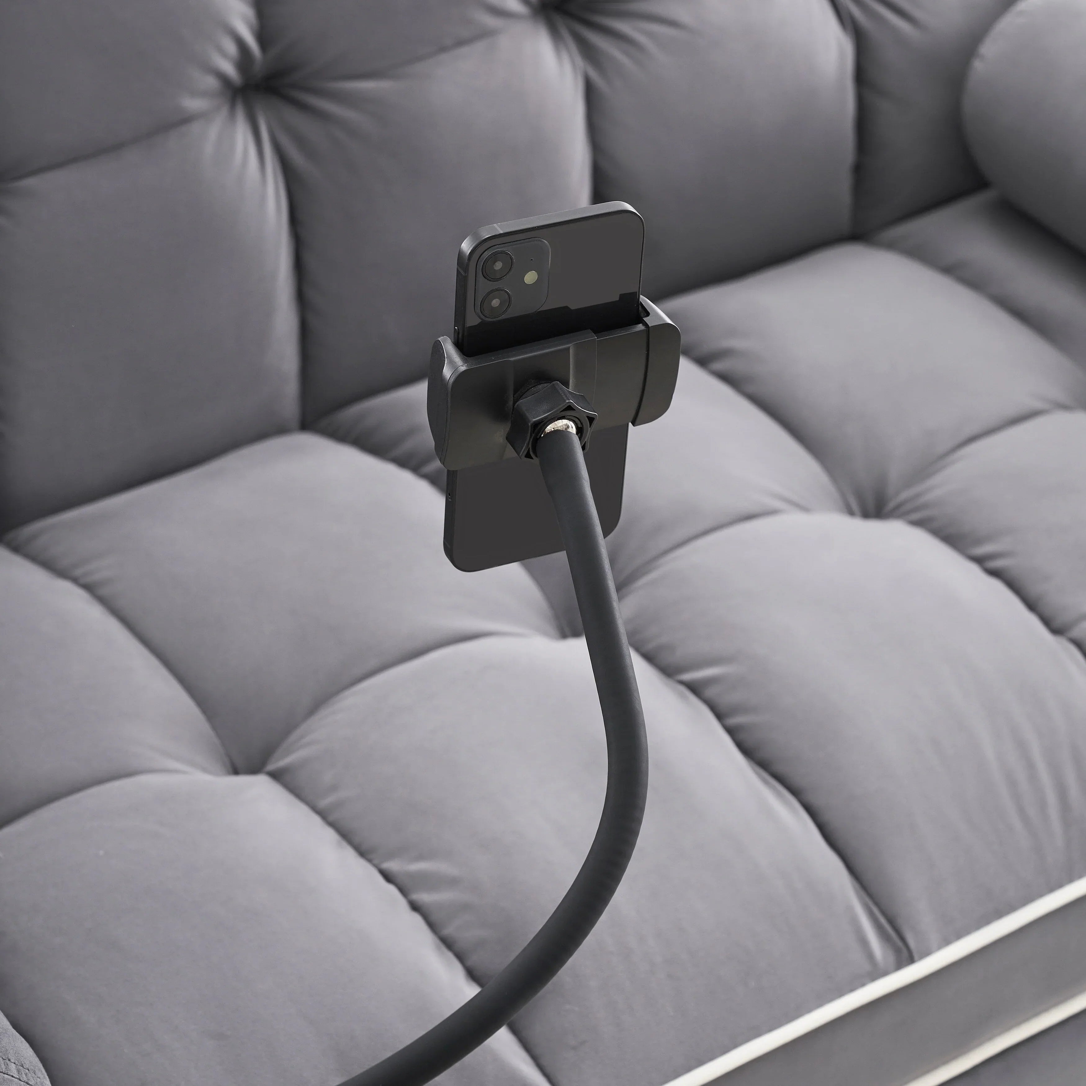 Canapé-lit convertible en velours 55'' 2 places avec lit gigogne, dossier inclinable, poches latérales et support de téléphone