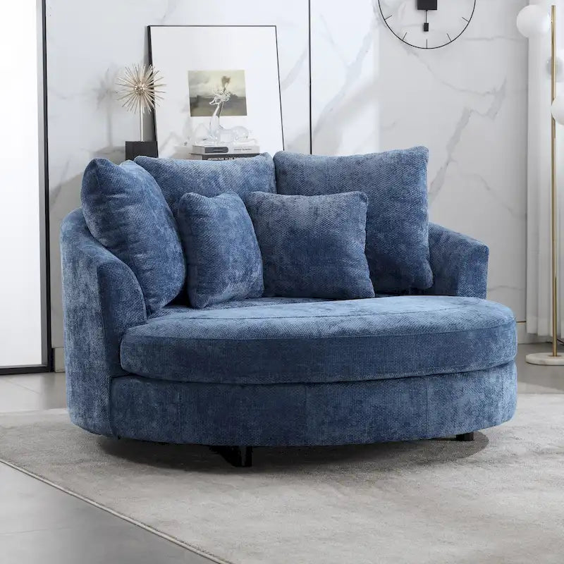 Fauteuil Moderne Rond Avec 5 Coussins Et Pouf Optionnel