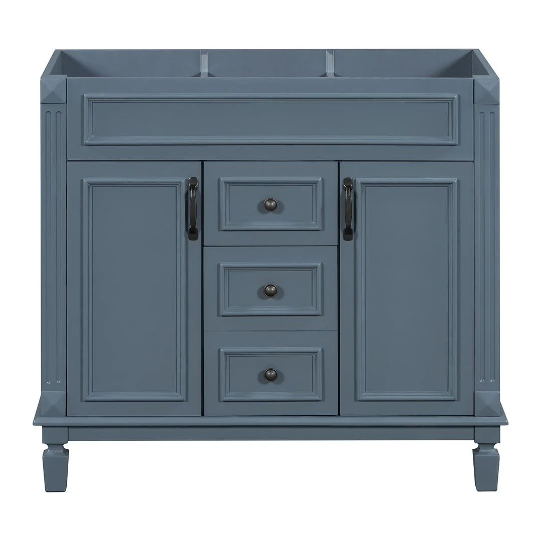 Meuble-lavabo de salle de bain moderne de 91 cm avec lavabo et armoire de toilette, 2 portes et 2 tiroirs
