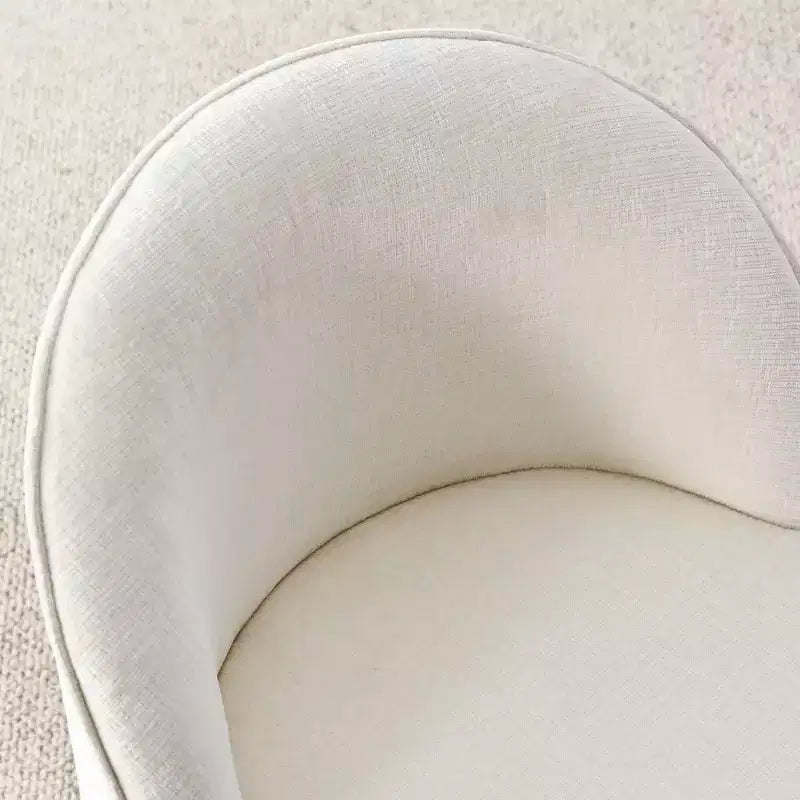 Ensemble de salle à manger moderne pour 6 personnes, table à manger ronde avec pied central, chaises de salle à manger pivotantes à roulettes, tissu chenille texturé - Panipeachy