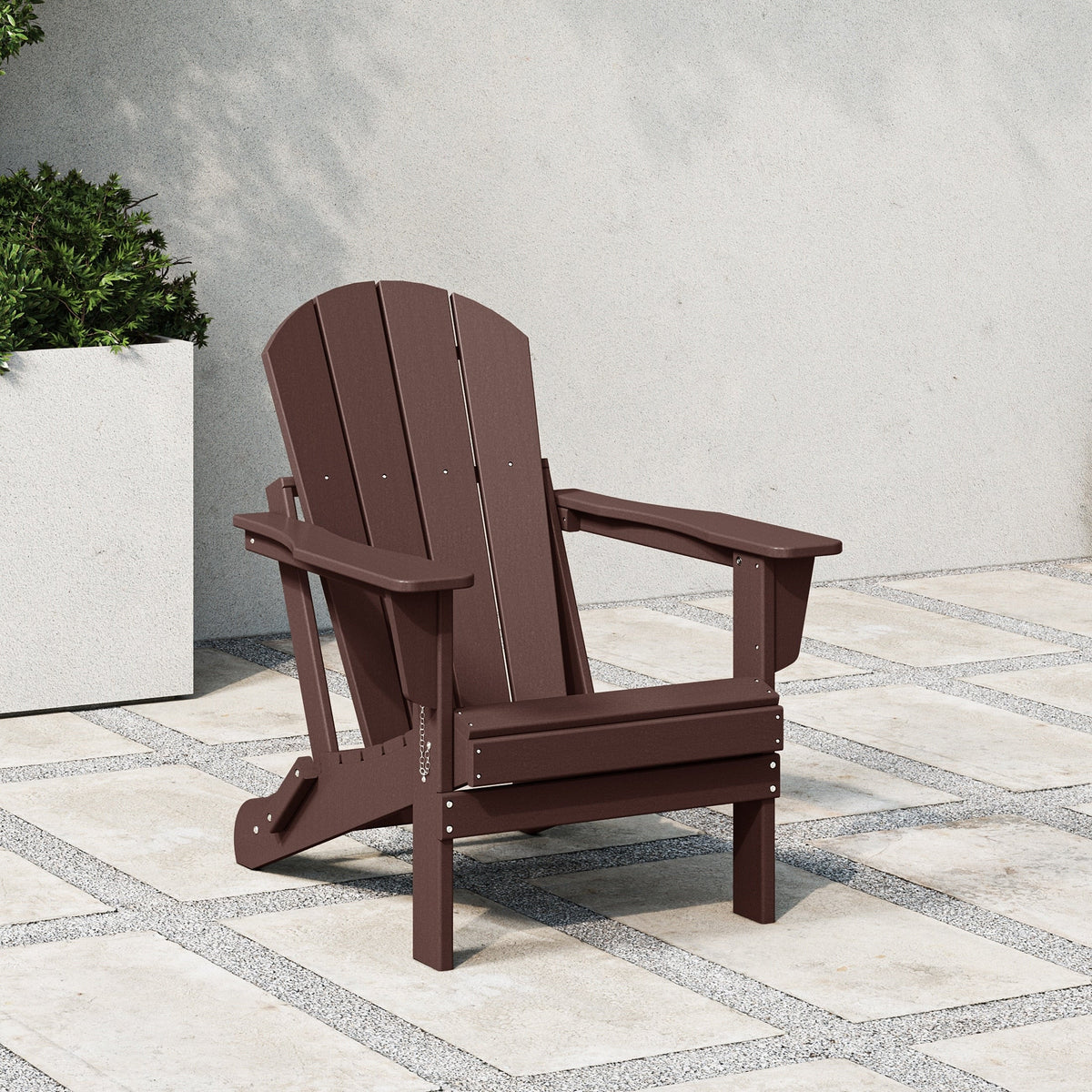 Chaise Adirondack pliante d'extérieur tout temps Polytrends Laguna résistante à la décoloration pour patio
