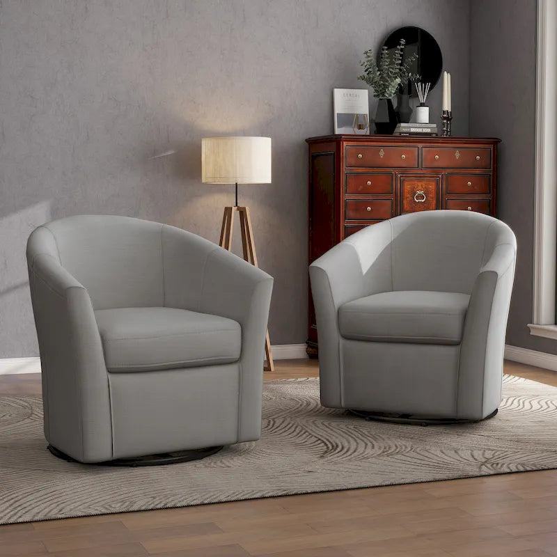 Lot de 2 fauteuils pivotants modernes avec accoudoirs pour salon