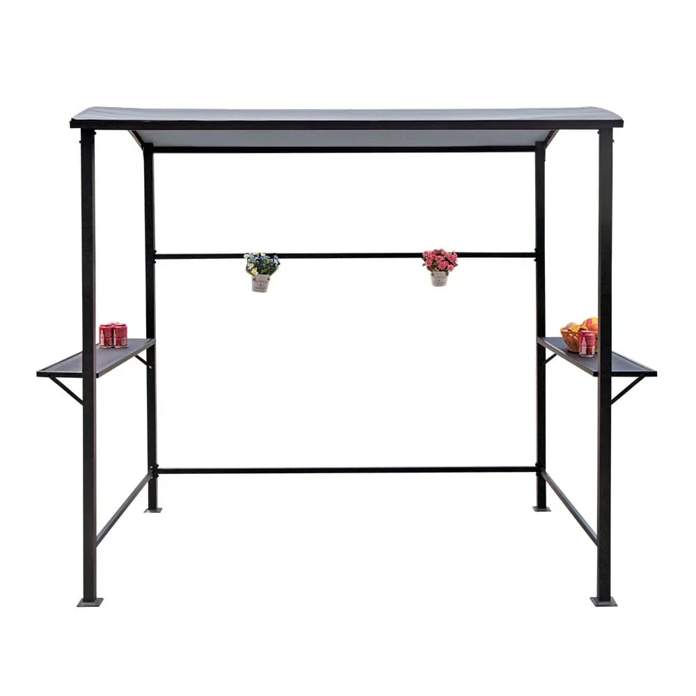 Abri barbecue en acier avec auvent, 1,5 x 2,4 m