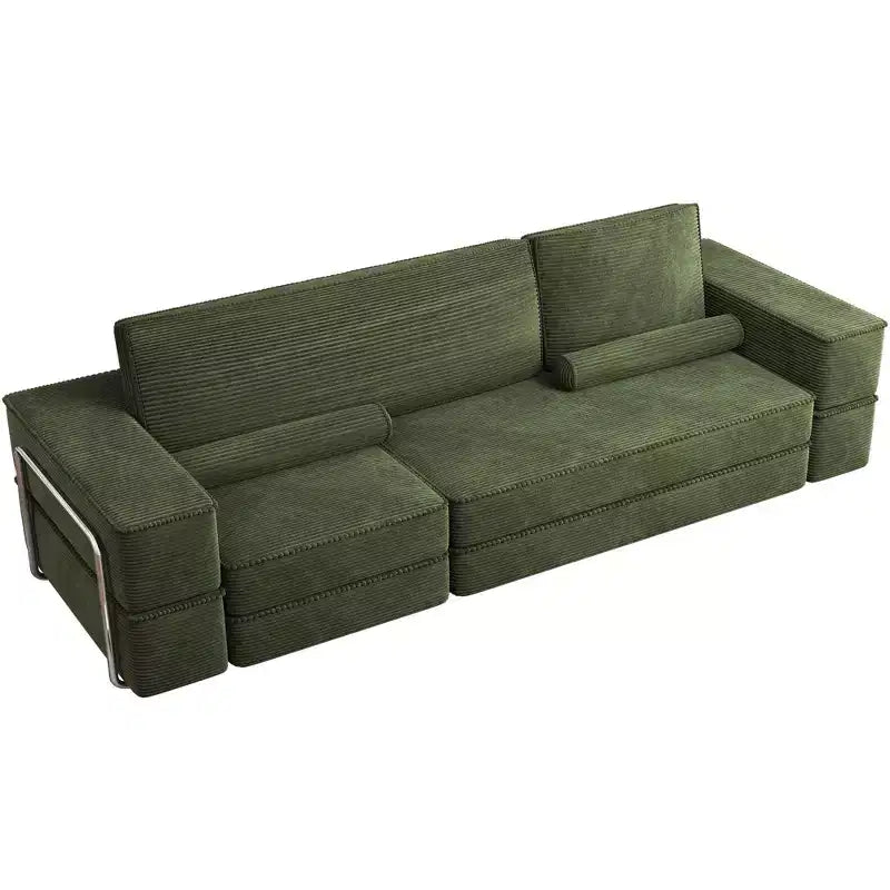 Canapé sectionnel convertible Cloud, canapé sectionnel confortable en velours côtelé, canapé confortable avec assise profonde et coussins hauts, facile à assembler