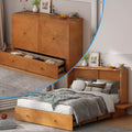 Lit escamotable Mjkone Murphy Queen, lit coffre Cube avec station de charge et espace de rangement