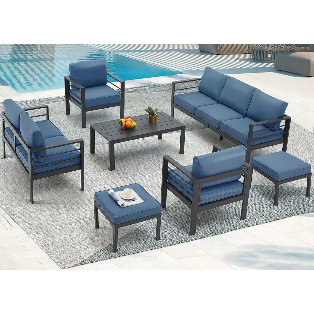 AECOJOY Ensemble de 7 Meubles de Jardin en Aluminium pour Extérieur