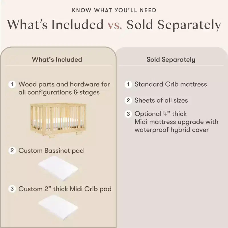 Lit de bébé convertible 8-en-1 Yuzu de Babyletto avec kits de conversion toutes étapes