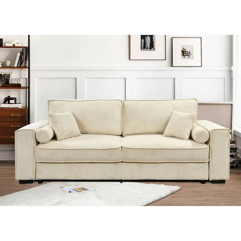 Roomfitters Grand canapé-lit avec rangement, mobilier de canapé moderne à 3 places, canapé rembourré pour petits espaces