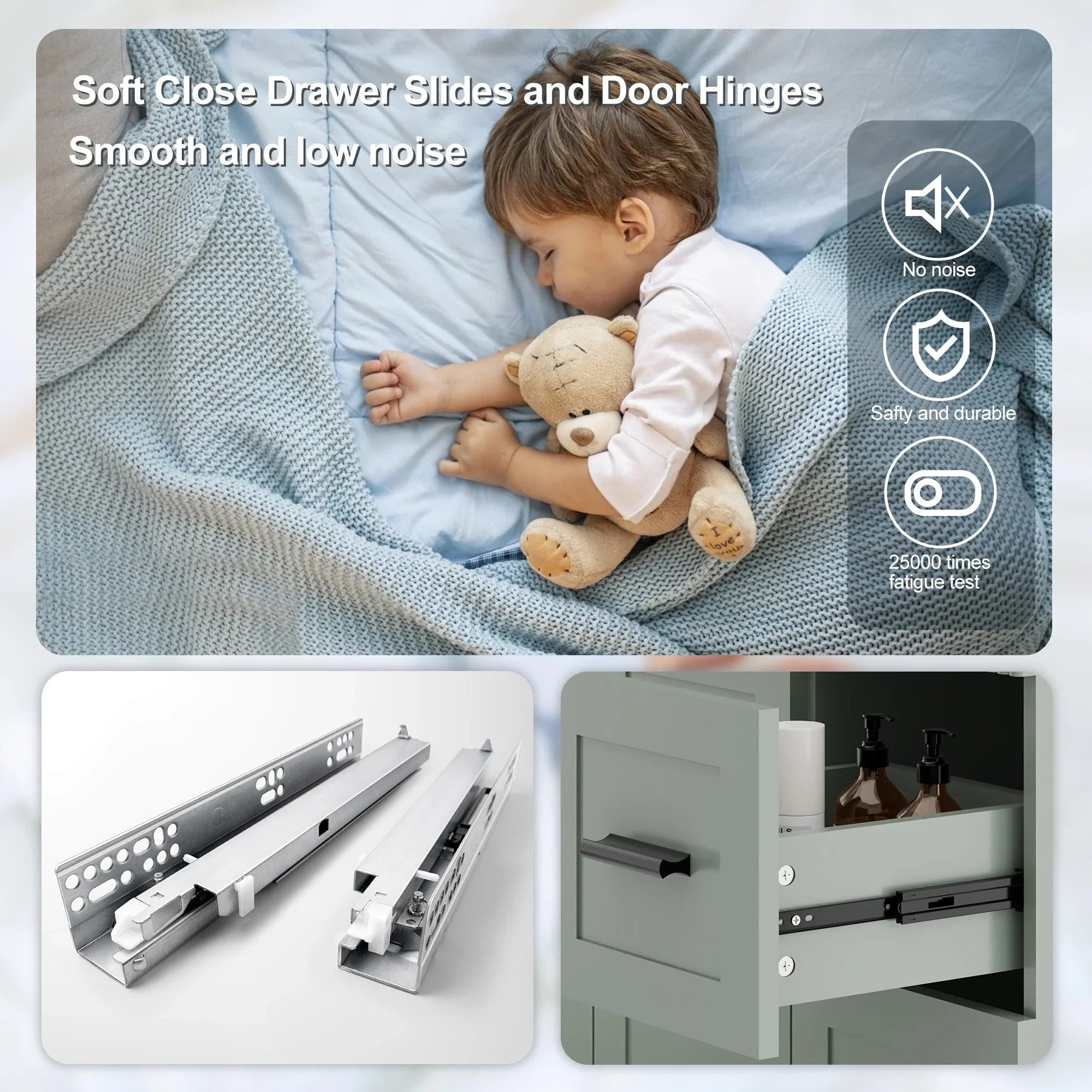 Meuble-lavabo de salle de bain Wavy Line 30/36/48 avec évier et robinet