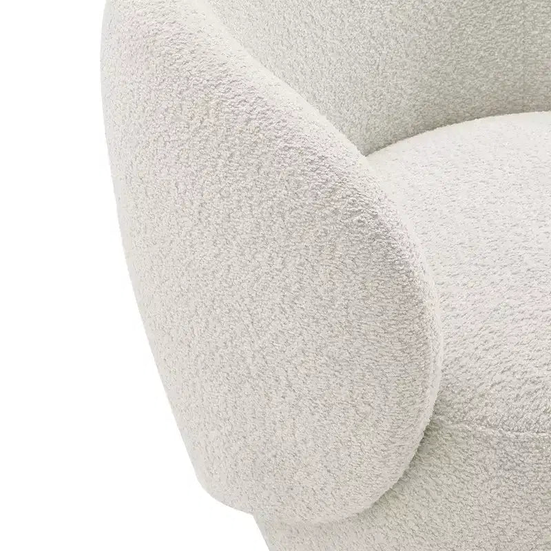 Fauteuil d'appoint pivotant Spruce&Spring en tissu avec base en bois