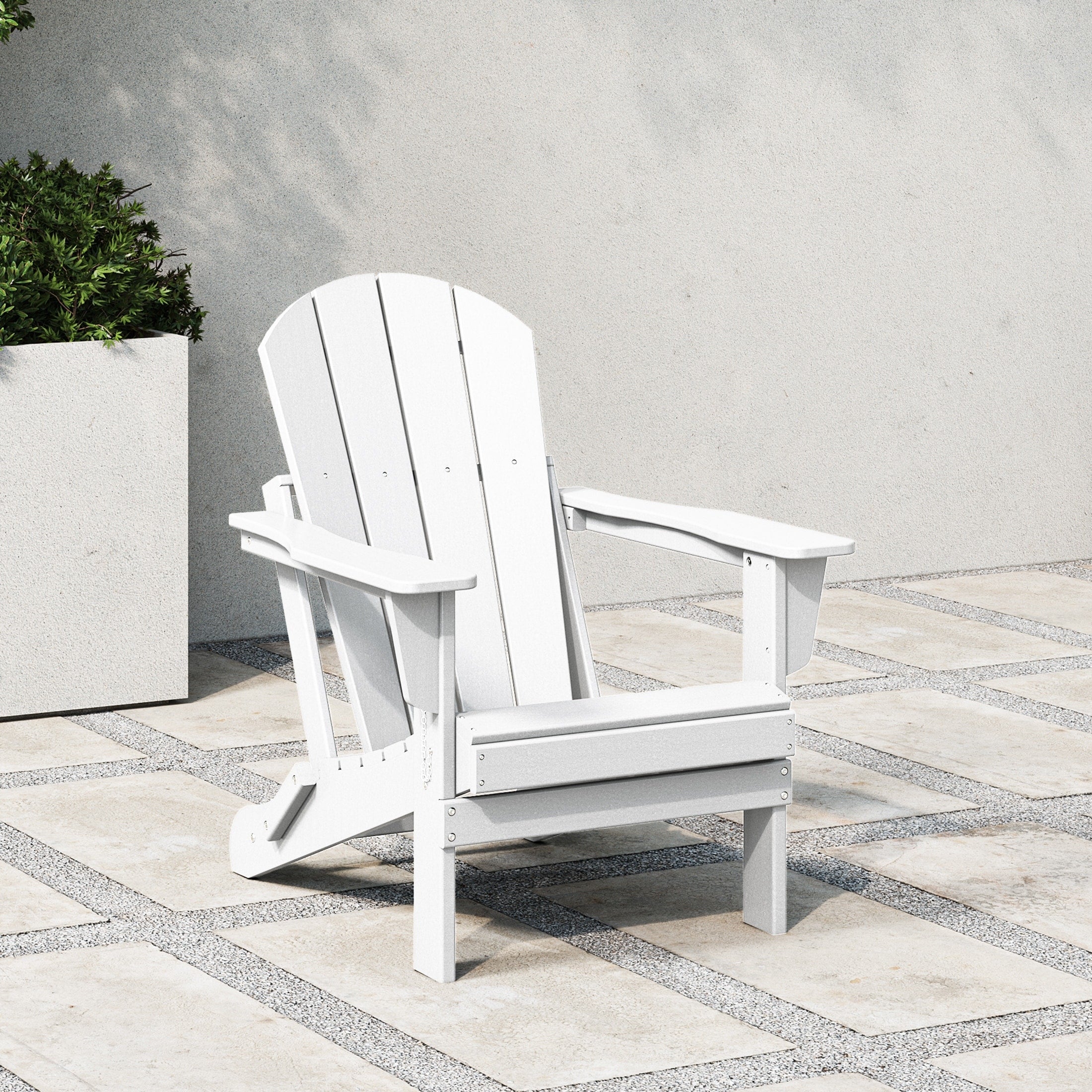 Chaise Adirondack pliante d'extérieur tout temps Polytrends Laguna résistante à la décoloration pour patio