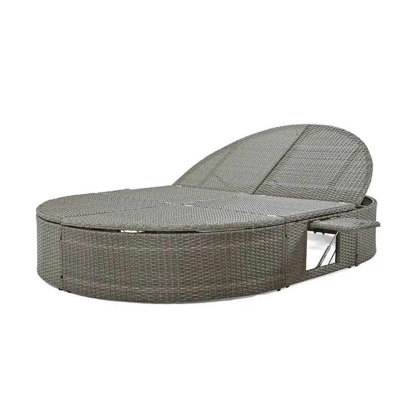 Lit de soleil extérieur double pour terrasse avec coussins et oreillers