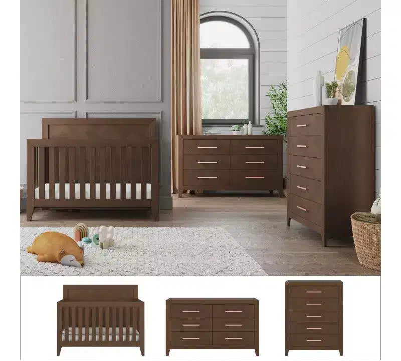 Ensemble de chambre de bébé 3 pièces Child Craft Kieran comprenant un lit de bébé convertible 4-en-1, une commode double et une commode