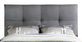 Asha Upholstered Headboard in Grey Fabric, Tufted