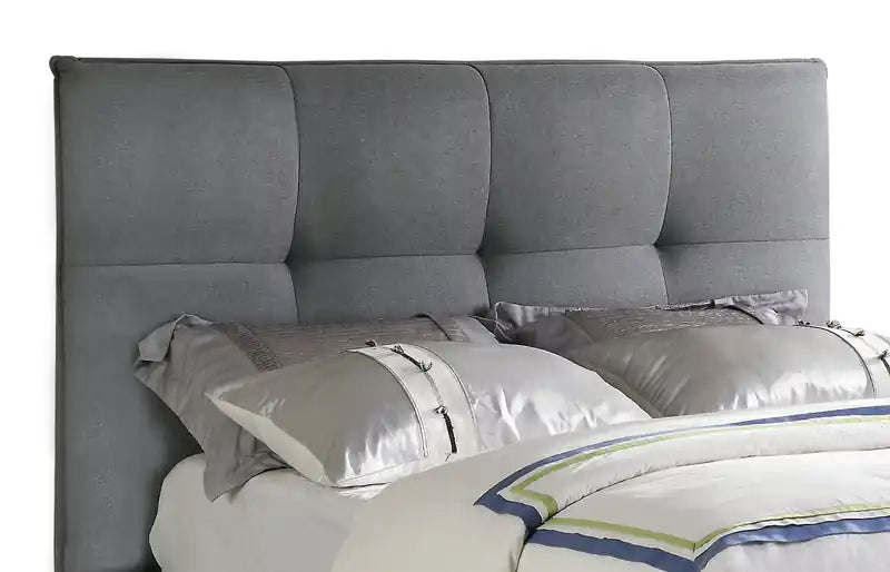 Tête de lit capitonnée Asha en tissu gris