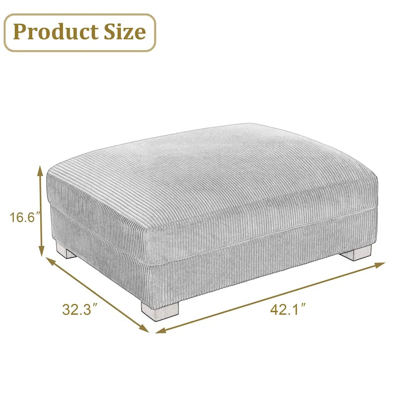 Pouffe d'appoint oversize en velours côtelé moderne