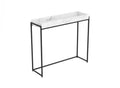 40 Modern Console Table With Sunkey Tray - Marble With Black Metal