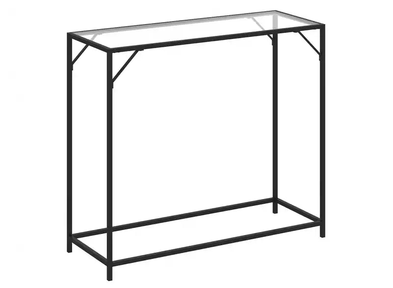 31 Modern Console With Tempered Glass With Black Metal