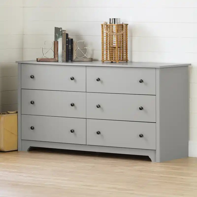 Commode 6 tiroirs - Gris doux