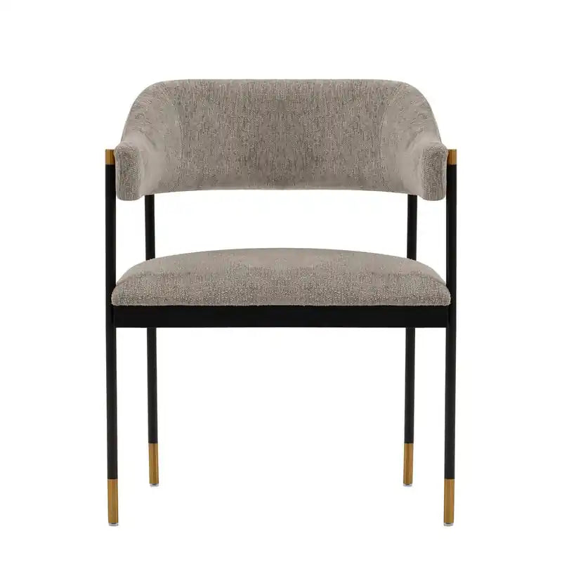 Chaise de salle à manger moderne en chenille - Gris clair