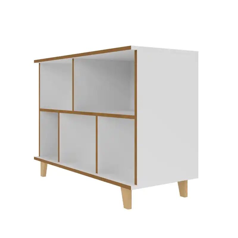 Bibliothèque basse Minetta à 5 étagères de style Mid-Century