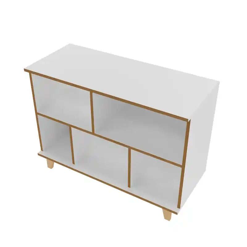 Bibliothèque basse Minetta à 5 étagères de style Mid-Century