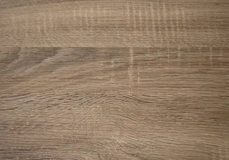 Table conique aspect bois taupe foncé et métal noir