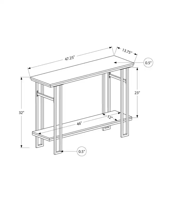 Table conique aspect bois taupe foncé et métal noir