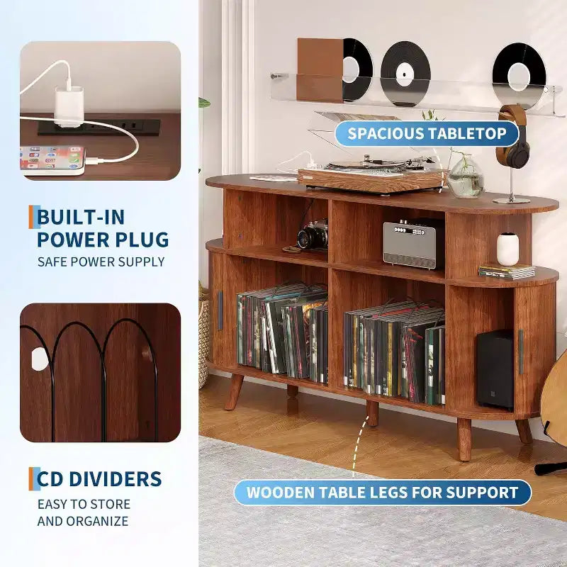 Meuble de rangement pour 6 bouteilles COZONY avec porte-verres et étagères ouvertes pour cuisine, salle à manger et salon