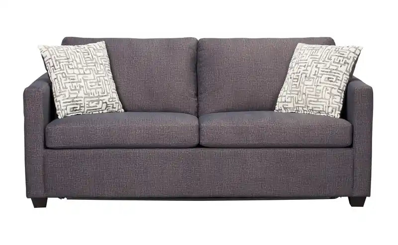 Made in Canada Everlee 76.5 Microsuede Queen-Size Sofa Bed with Memory Foam and Two Accent Pillows