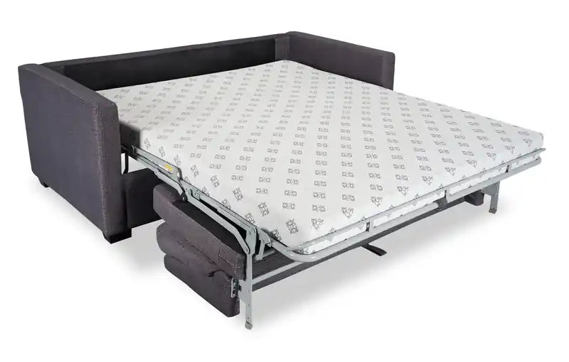 Canapé-lit en microsuède 76,5 po grand format, fabriqué au Canada, avec mousse viscoélastique et deux coussins décoratifs