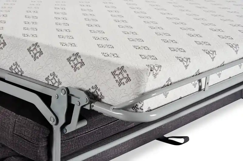 Canapé-lit en microsuède 76,5 po grand format, fabriqué au Canada, avec mousse viscoélastique et deux coussins décoratifs