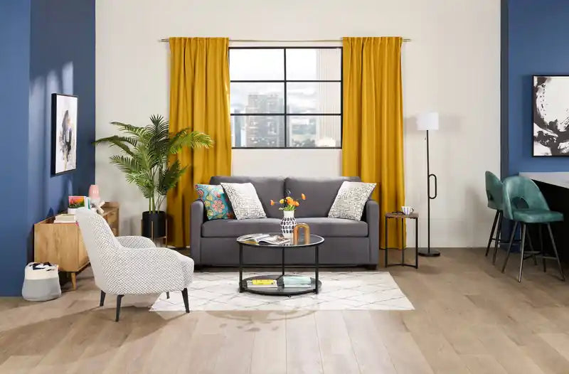 Canapé-lit en microsuède 76,5 po grand format, fabriqué au Canada, avec mousse viscoélastique et deux coussins décoratifs