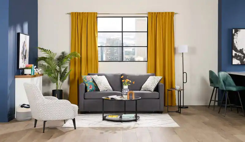 Canapé-lit en microsuède 76,5 po grand format, fabriqué au Canada, avec mousse viscoélastique et deux coussins décoratifs