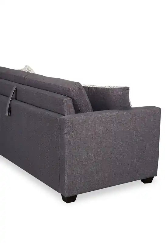 Canapé-lit en microsuède 76,5 po grand format, fabriqué au Canada, avec mousse viscoélastique et deux coussins décoratifs