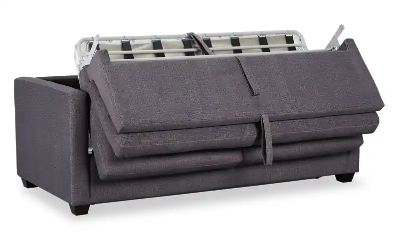 Canapé-lit en microsuède 76,5 po grand format, fabriqué au Canada, avec mousse viscoélastique et deux coussins décoratifs