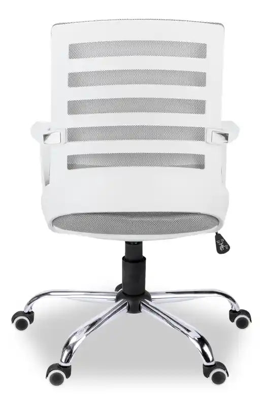 Chaise de bureau 24 - Blanche avec maille grise