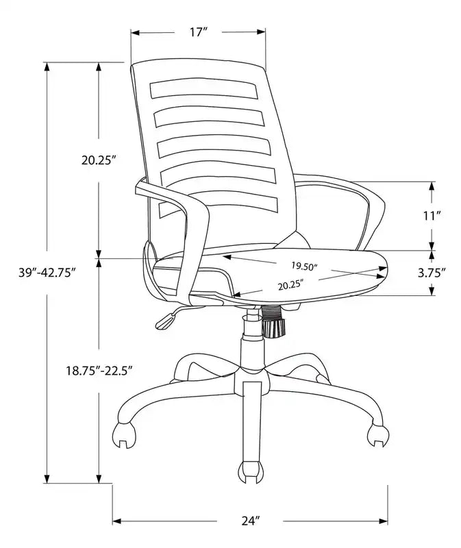 Chaise de bureau 24 - Blanche avec maille grise