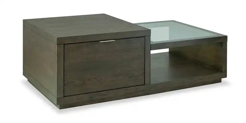 Hatfield 52 Modern Solid Wood Coffee Table with Storage and Casters - Homestead Brown