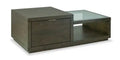 Hatfield 52 Modern Solid Wood Coffee Table with Storage and Casters - Homestead Brown