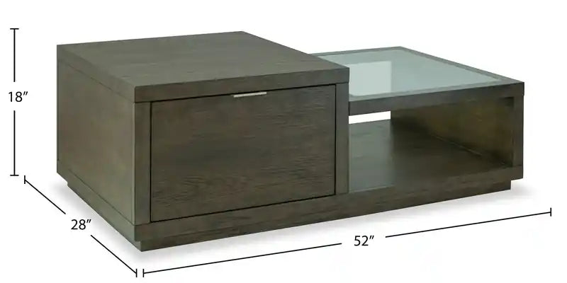 Table basse en bois id 52 moderne avec rangement et roulettes - Marron Homestead