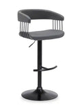 Java Barstool with Swivel & Adjustable Seat, Vegan Leather Fabric, 24.5-33H