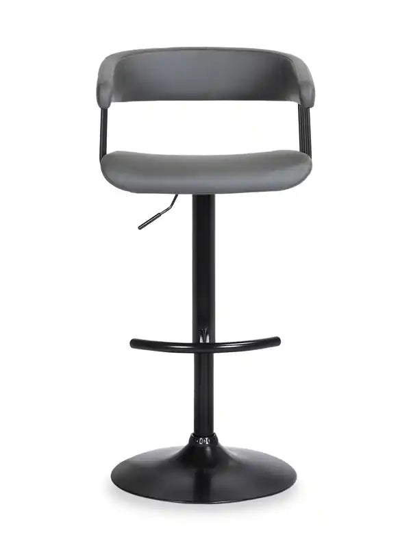 Tabouret de bar avec siège pivotant et réglable, revêtement en cuir végétalien, H 24.5-33