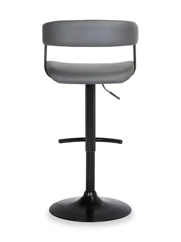 Tabouret de bar avec siège pivotant et réglable, revêtement en cuir végétalien, H 24.5-33