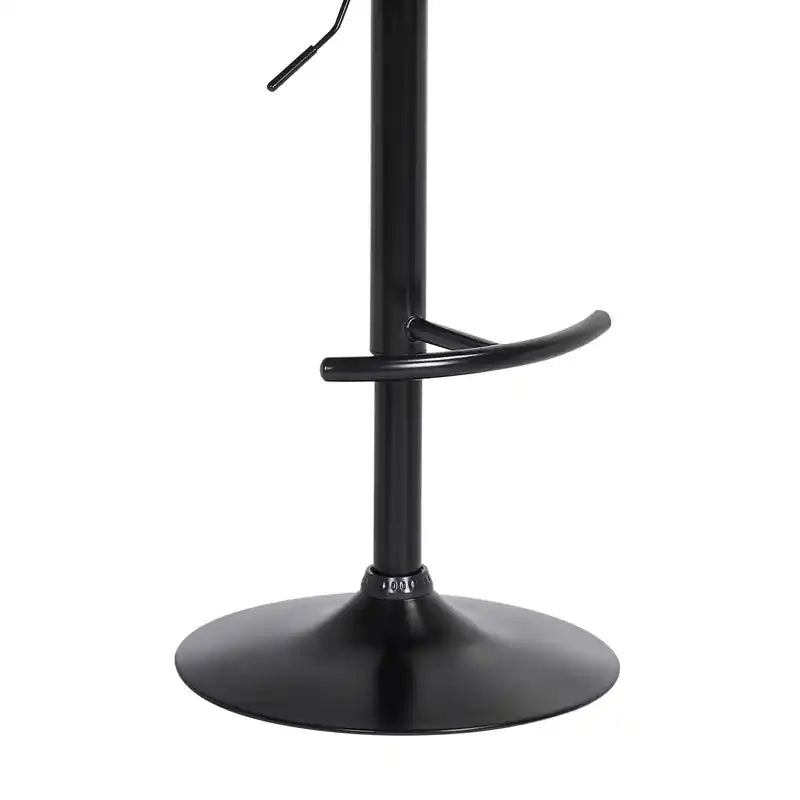 Tabouret de bar avec siège pivotant et réglable, revêtement en cuir végétalien, H 24.5-33