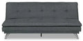 June 73.2 Linen-Look Fabric Klik Klak Futon with Metal Legs and Tufting