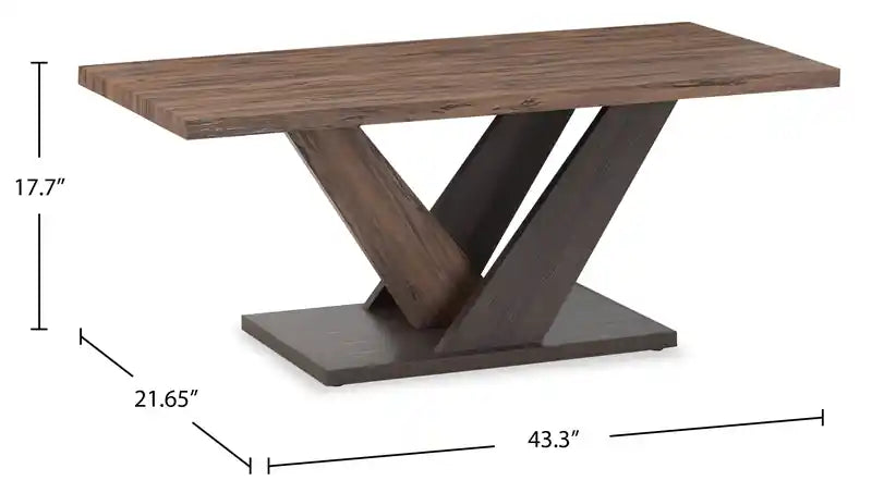 43.3 Table basse moderne - Bois brun foncé