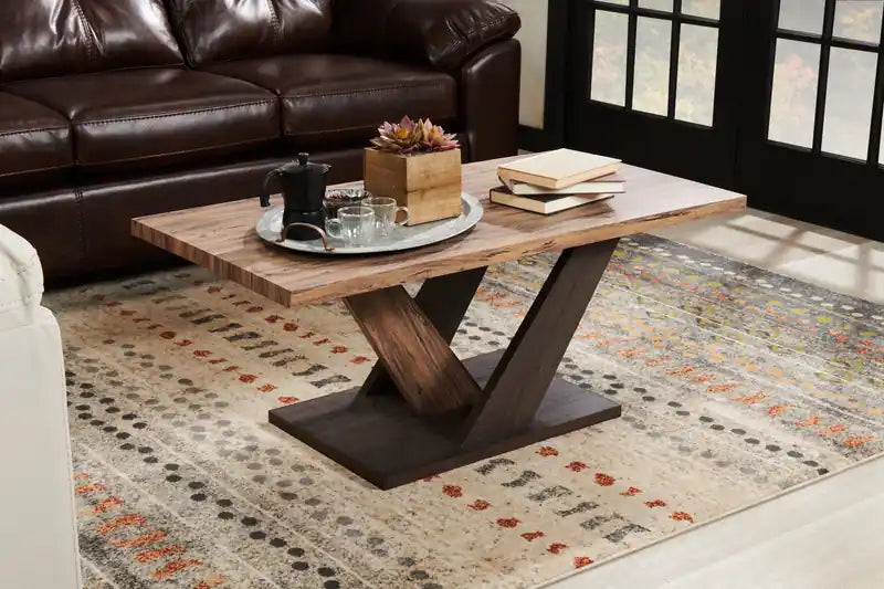 43.3 Table basse moderne - Bois brun foncé